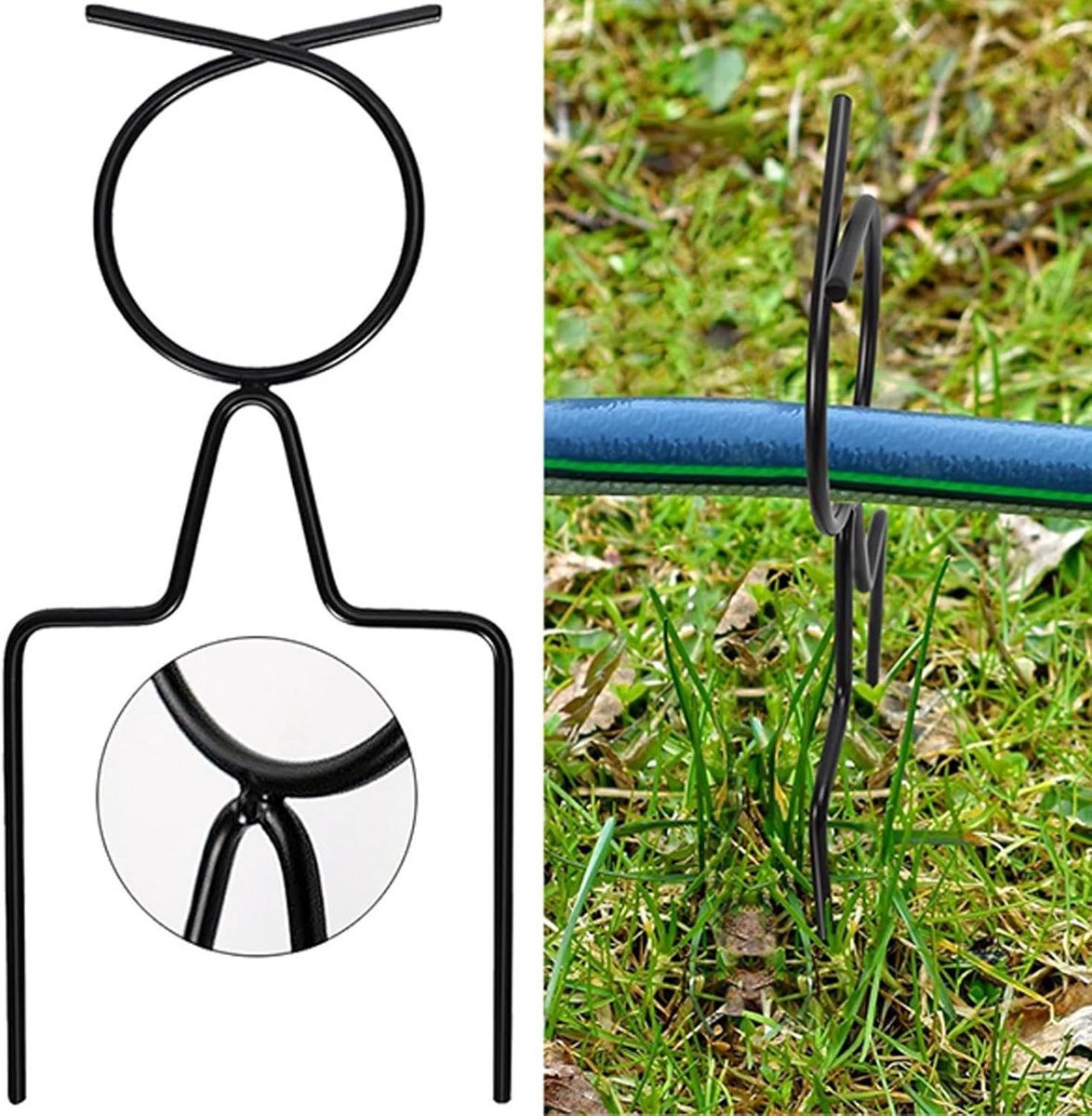 Tuinslanggeleider - Slanggeleider - Tuinonderhoud - Waterdichte Coating - 10 stuks - Zwart – foto 6