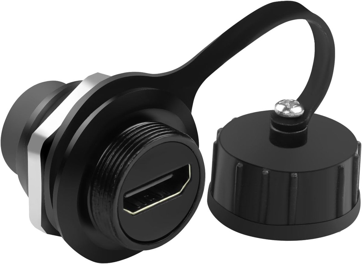 HDMI 4K HD-display, aansluiting HDMI 2.0, bus naar bus, paneelmontage, waterdicht adapter, doorvoer, bulkhead mount, waterdicht stopcontact, voor TV-projector, multimedia