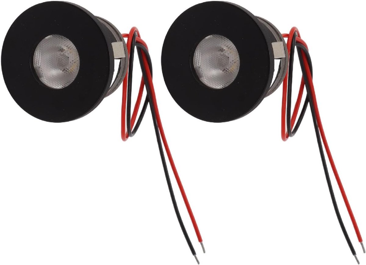 2 stuks spots, led-inbouwspot, 1 watt, 80 mini-led-inbouwspot, kleine led-spot voor sieradenvitrine, 12 VDC mini-led-spot, sieraden-binnendisplay