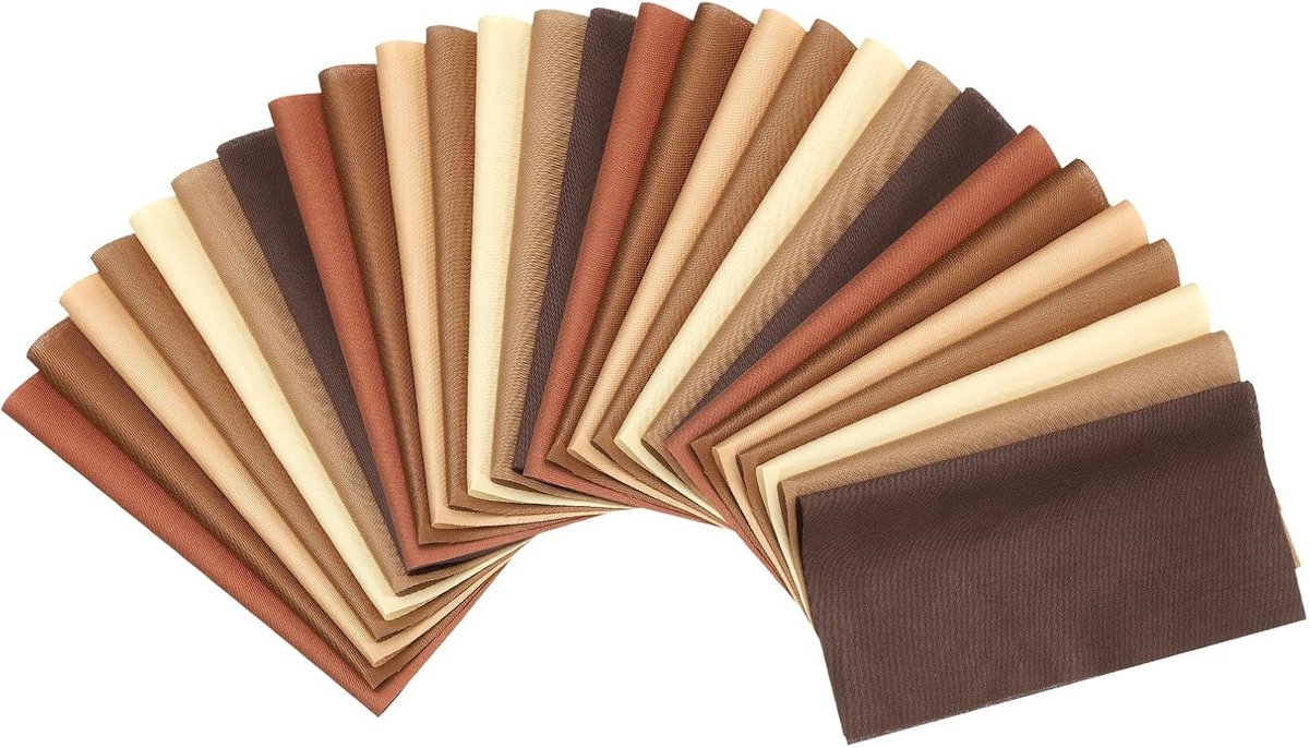 Stofbundels, 28 stuks 28 x 20 cm dikke kwart effen kleur voorgesneden stof vierkanten voor naaien patchwork quilten doe-het-zelf ambachten, bruin