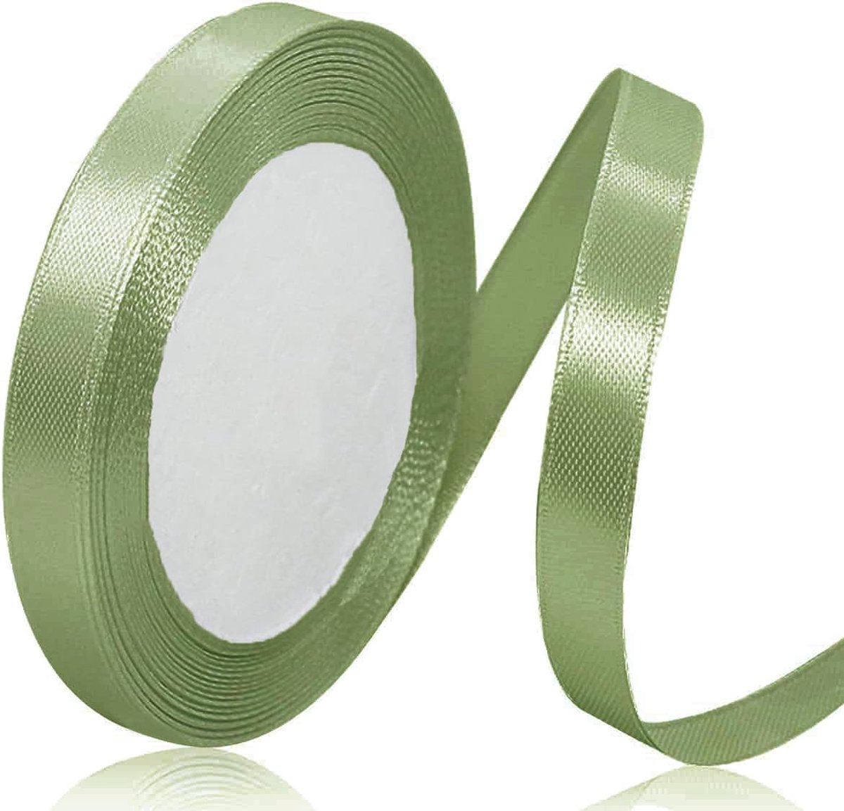 lint 10 mm, 22 meter, saliegroen, stoffen linten voor inpakken, knutselen, haarlinten, naaien, kransen, taarten, bruiloftsfeesten en kerstdecoratie