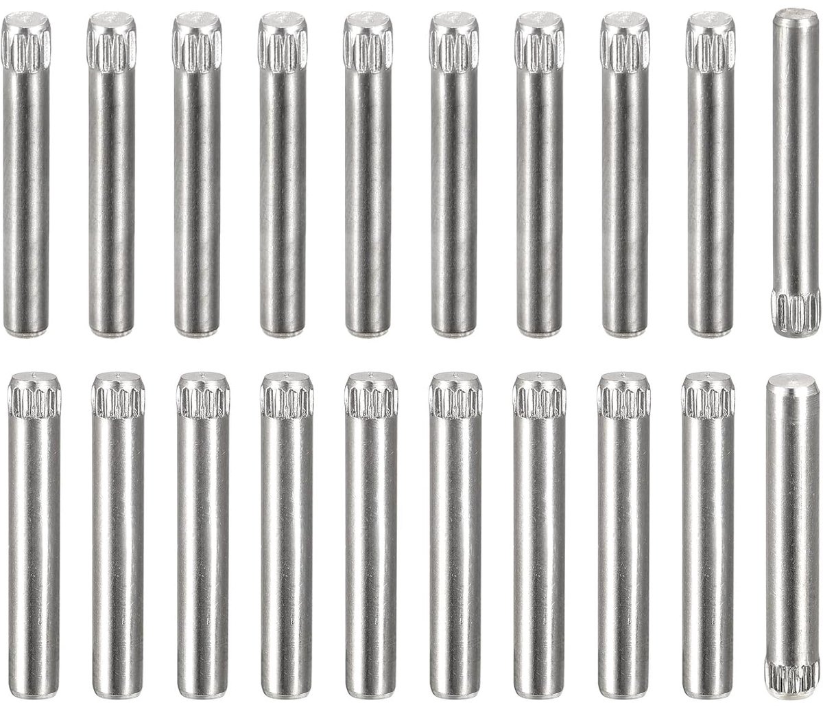 304 roestvrijstalen stiften, 20 stuks 3,1 x 3 mm en 20 stuks 4,1 x 3 mm, gekartelde kop met afgeschuinde uiteinden, bedsteun, planksteun, planken, bevestigingselementen
