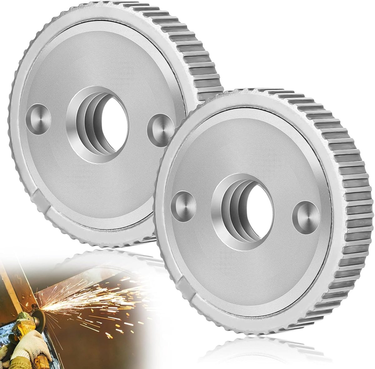 Snelspanmoer voor haaks en slijper, 2 stuks, snelspanmoer M14 voor Flex/Bosch/Hitachi/Makita/Dewalt/Makita