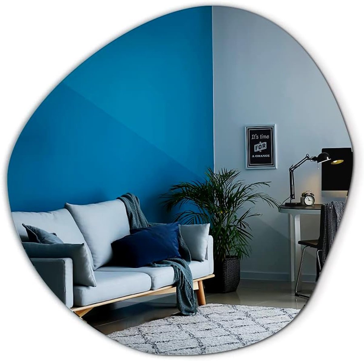 Onregelmatige Vorm Spiegel Ovale Cirkel Voor Badkamer 58x58 cm
