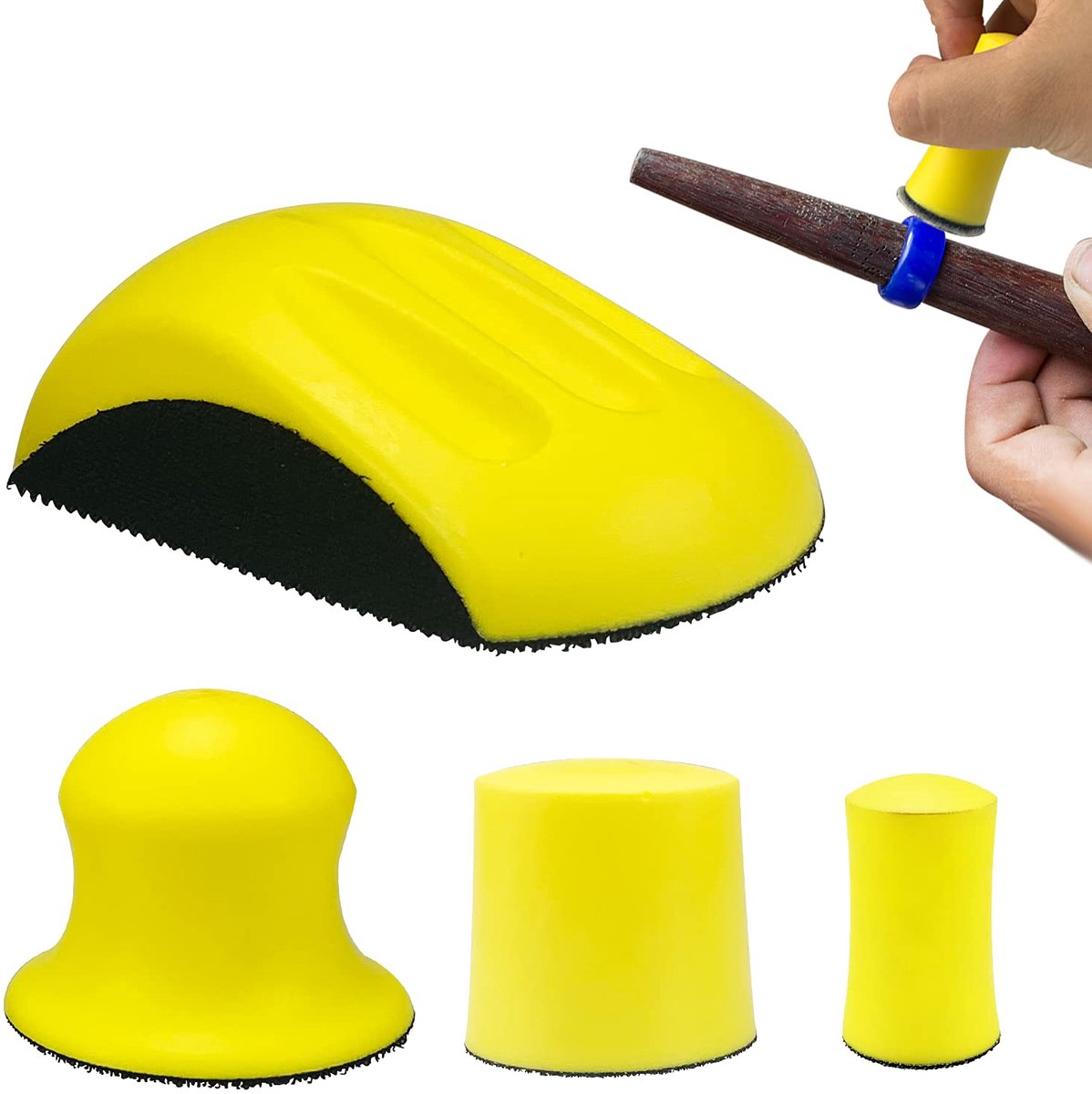 Schuurblokken 1/2/3/5 inch haak en lus schuurblok 4 stuks handschuurblok voor houten meubels restauratie thuis kunst en ambachten