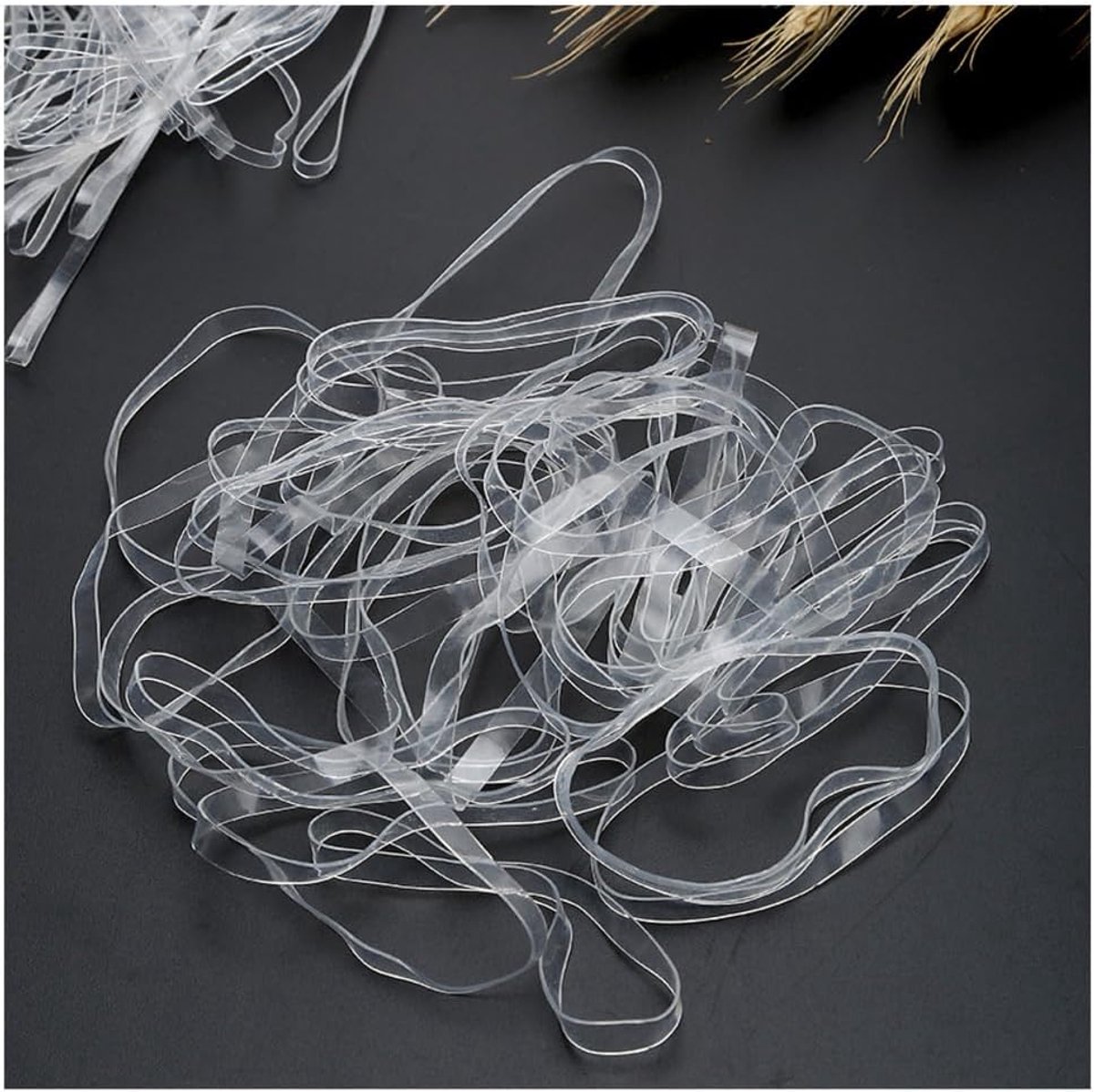Banden, 300 x 4 mm, 40 g, rubberen ringen, transparante rubberen band, rubberen banden, huishoudrubber, banden voor kantoorartikelen, mappen, schoolbenodigdheden, vuilnisemmers
