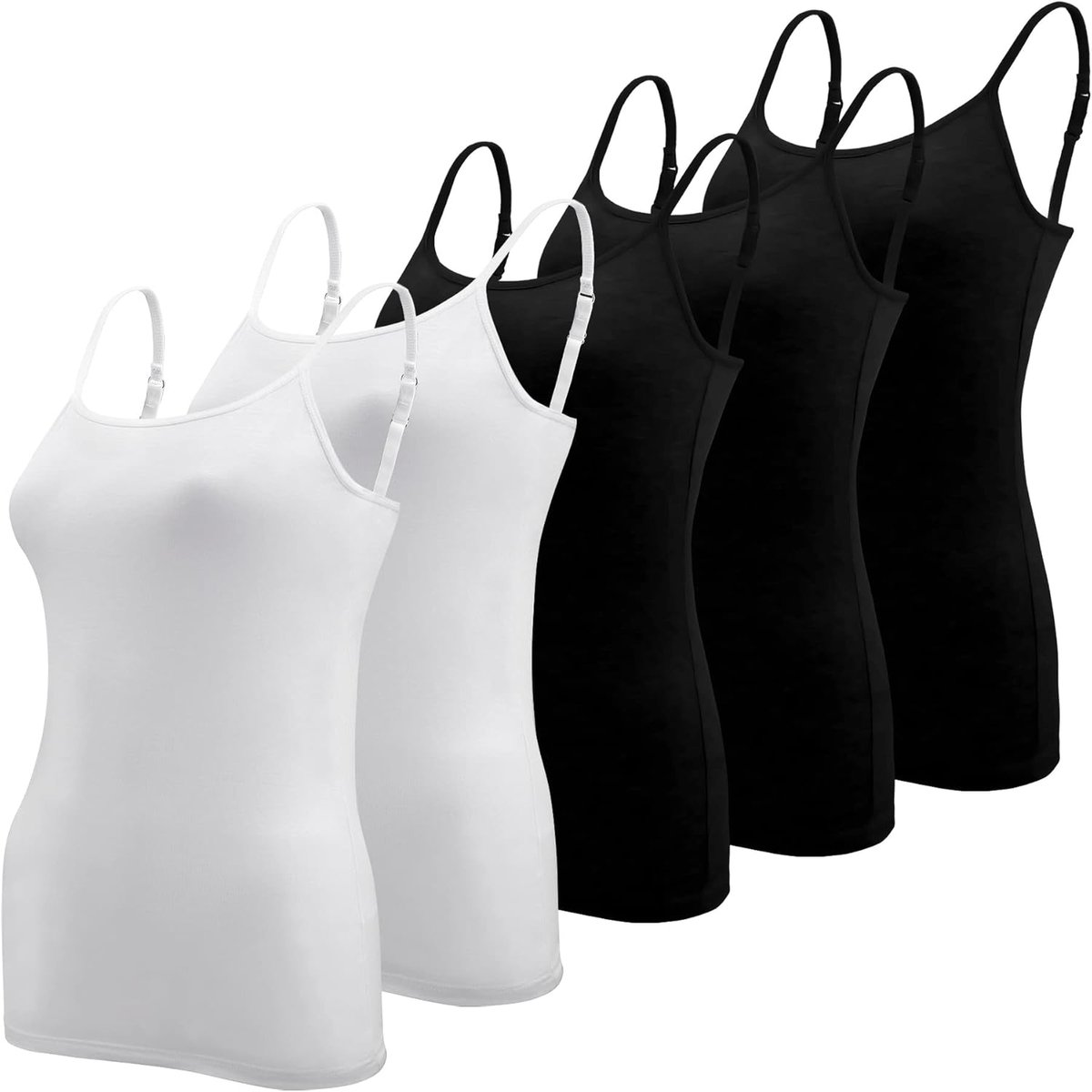 5 stuks basic hemdje met verstelbare bandjes voor dames en meisjes