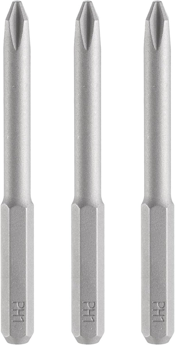 3 stuks PH1 Phillips schroevendraaierbit 5/32 inch zeskantschacht 45 mm lengte magnetische kruiskop zeskantige bits S2 stalen schroevendraaierbit voor elektrische schroevendraaier
