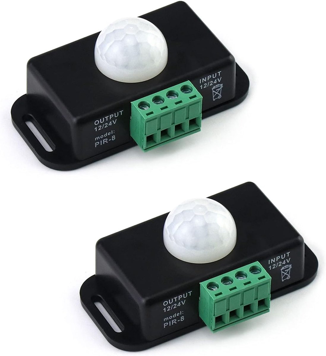 12V 24V body infrarood PIR sensor bewegingsmelder schakelaar LED lichtbalk automatisch, 2 stuks