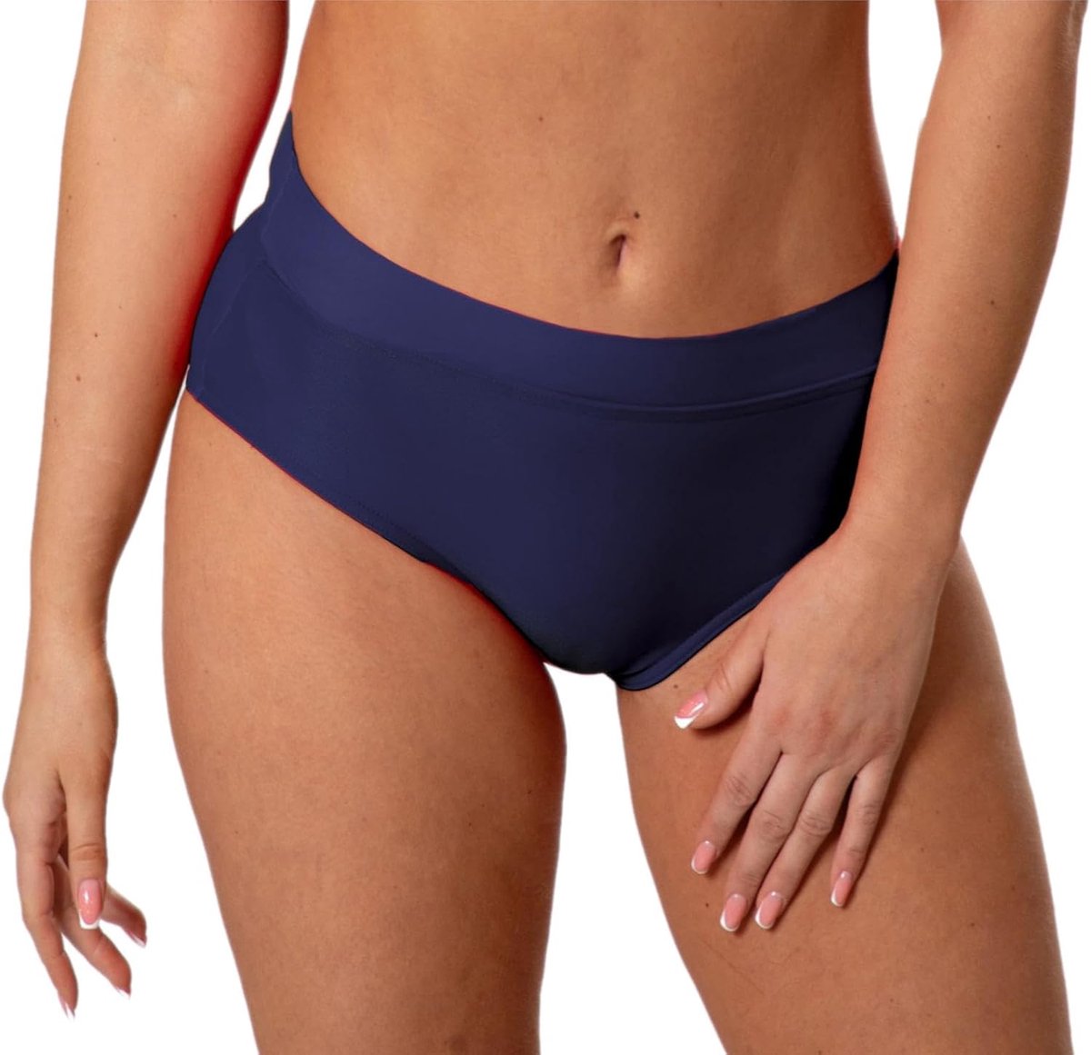 Dames Bikinibroekje High Waist met Omslagband – Corrigerend Zwembroekje