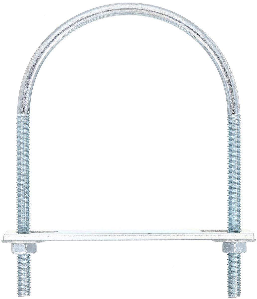 U-bouten, 4 sets 80 mm binnenbreedte 120 mm lengte M6 U-bouten van verzinkt koolstofstaal met moeren en platen, voor bootaanhangers