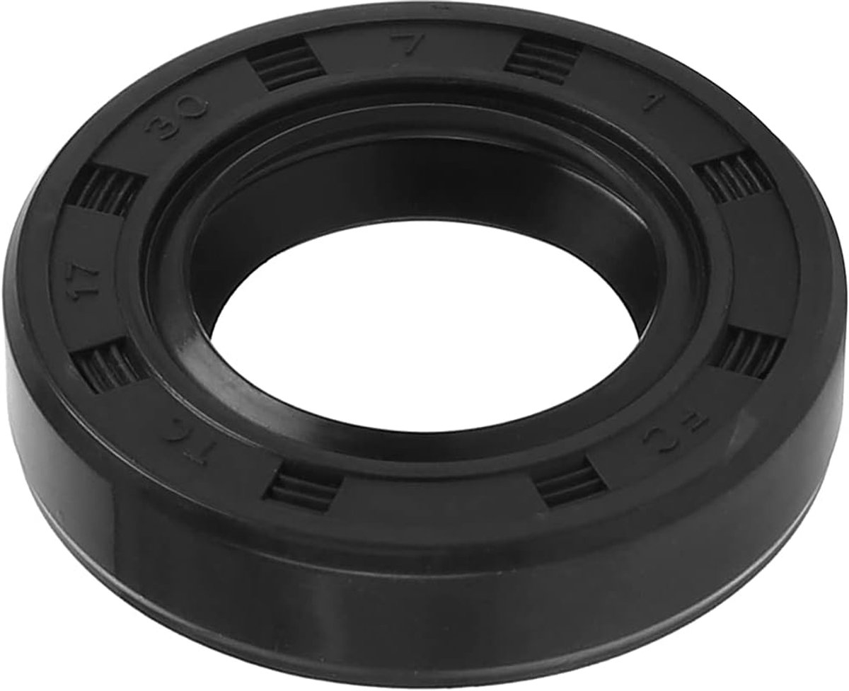 1 stuk TC assen afdichtring rubber dubbele lip 17 x 30 x 7 mm voor motorfiets krukassen en hydraulische pompen zwart