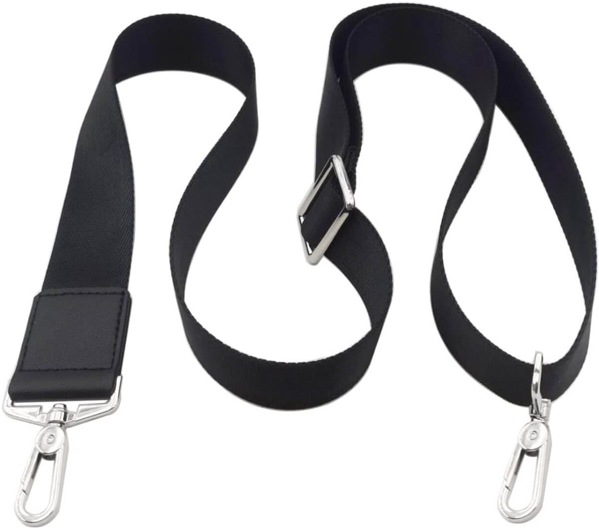 Tassenriem, schouderriem, universeel verstelbare schouderriem, duurzaam geventileerd met metaal, draaibare haakschouderriem voor dames en heren, doe-het-zelf accessoires voor tassen zwart