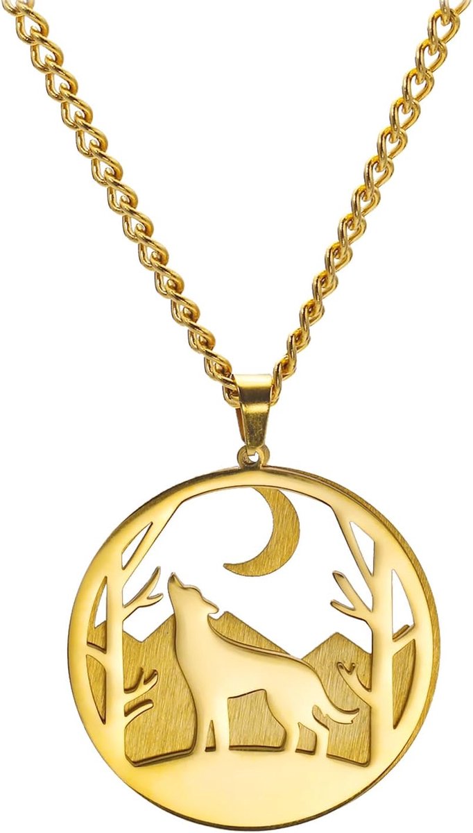 kkjoy Dier Ketting Rvs Dier in Bos Hanger Ketting Kerst Sieraden Geschenken Voor Mannen Vrouwen