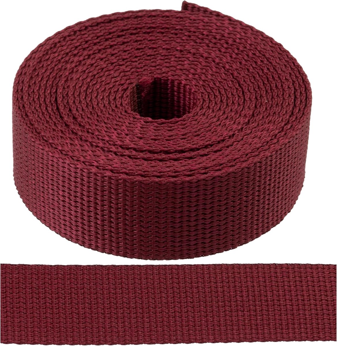 - Polyamide band, kleur bordeauxrood, 3 meter | breedte 25 mm | voor naaien, bevestigen, klussen, DIY