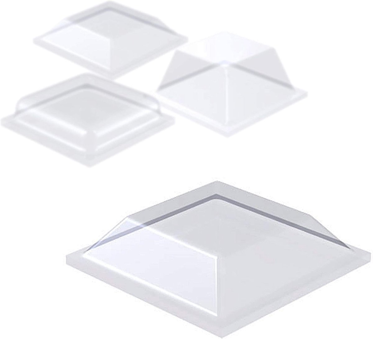 Adhesieve elastische stoppers 12,7 x H 3,1 mm - vierkant, polyurethaan - transparant - voor krasbescherming - ShopVlot