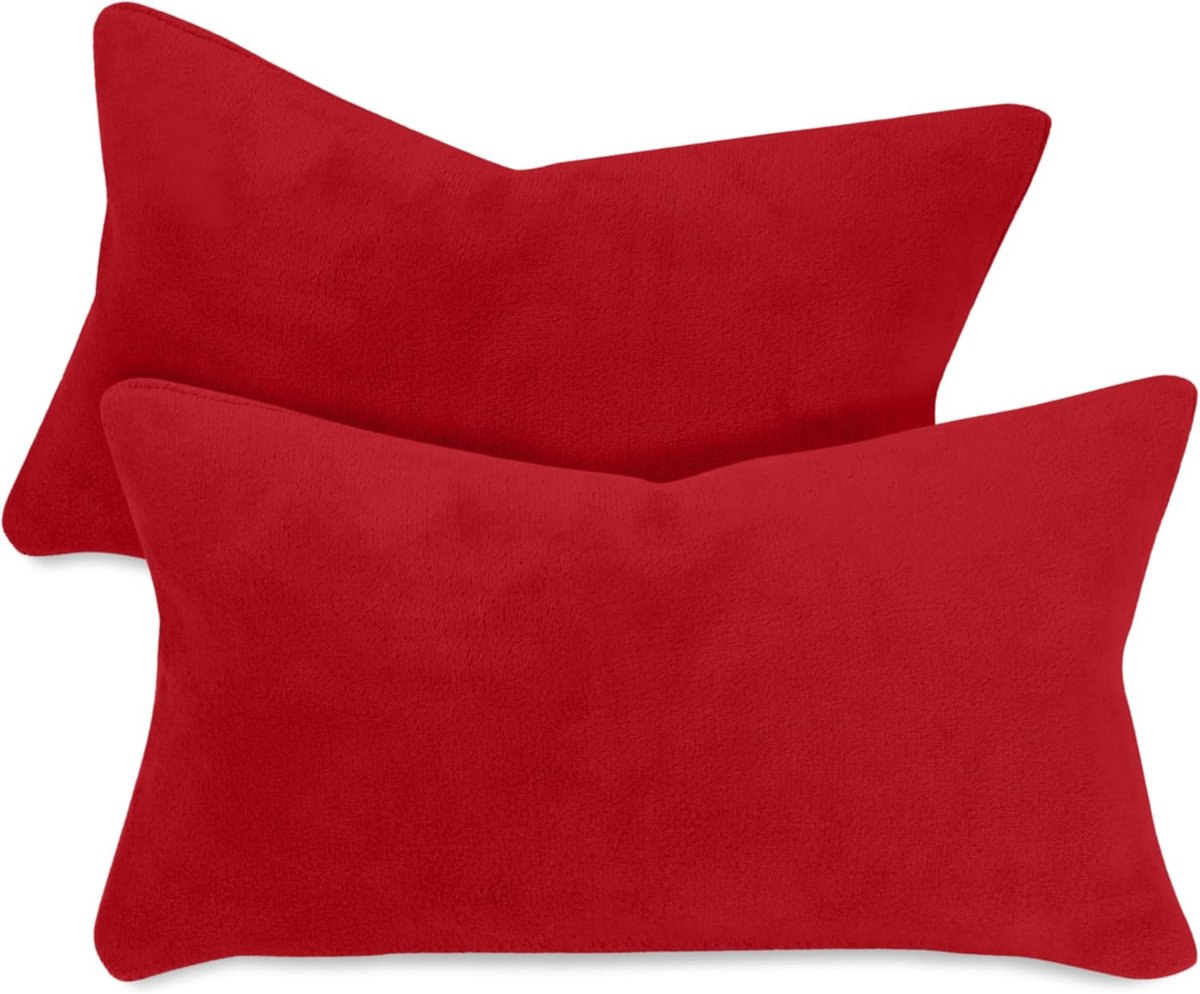 Cushion covers set van 2 - Koraal knuffel fleece - 30 x 50 cm - Extra zacht en duurzaam - ShopVlot
