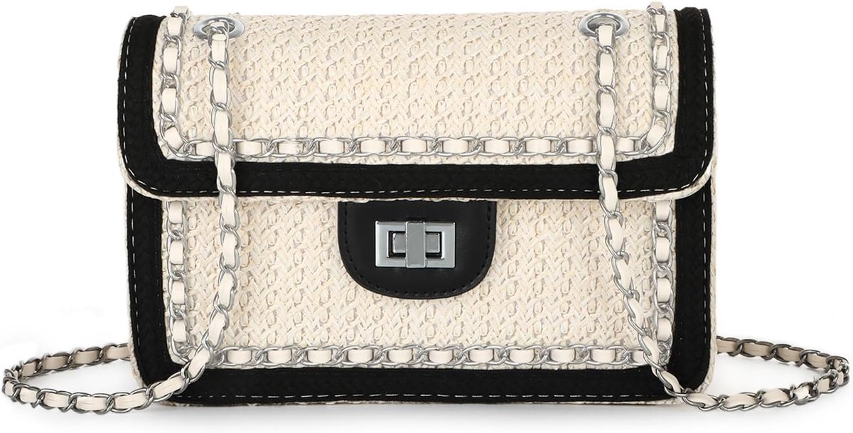 Dames Stro Crossbody Tas - Zomer Schoudertas - Elegante Woven Flap - Perfect voor het Strand - ShopVlot