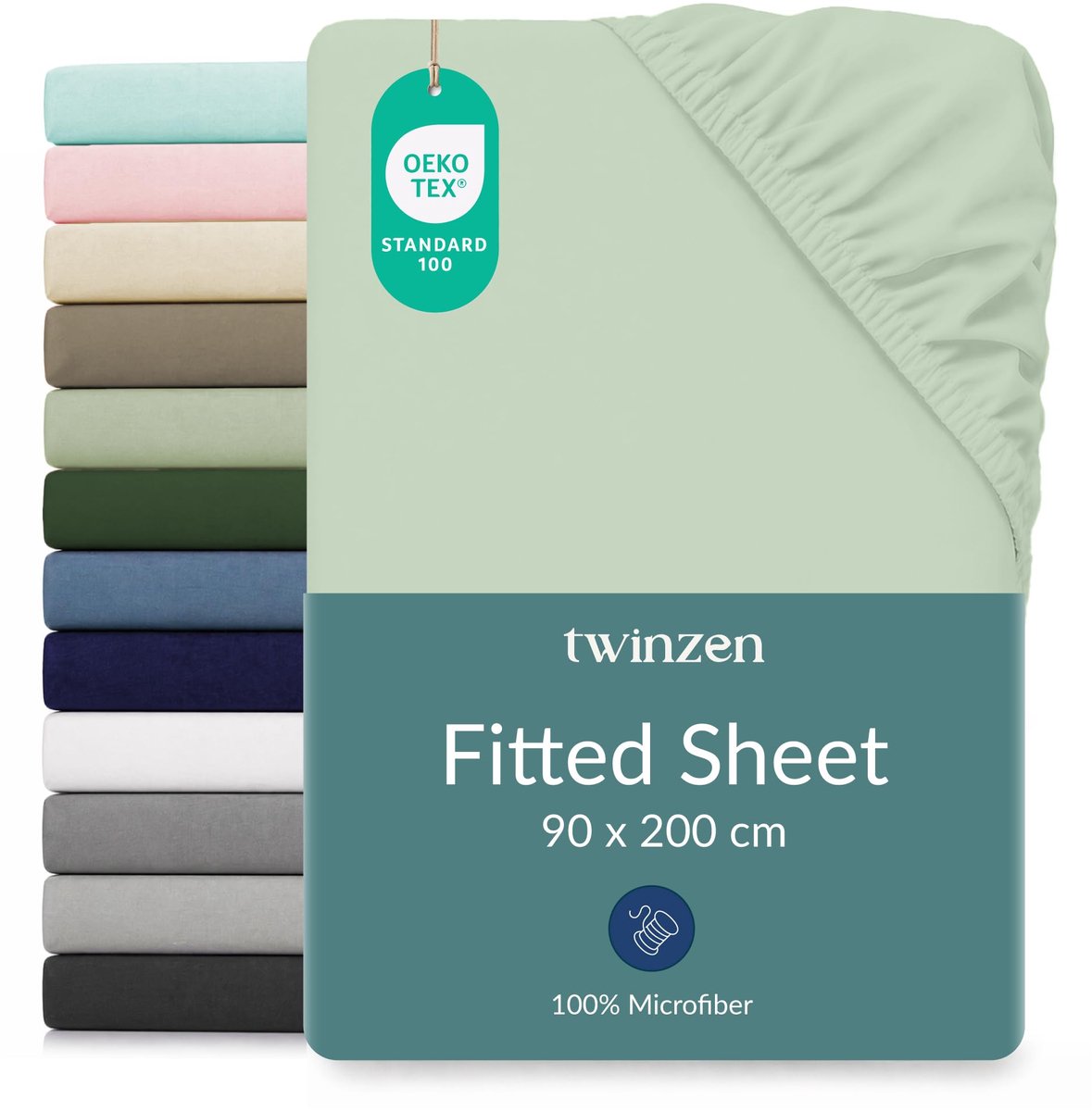 Hoeslaken 90x190 / 90x200 cm - lichtgroen - insteekvak 25 cm - perfect passend voor uw matras - ShopVlot