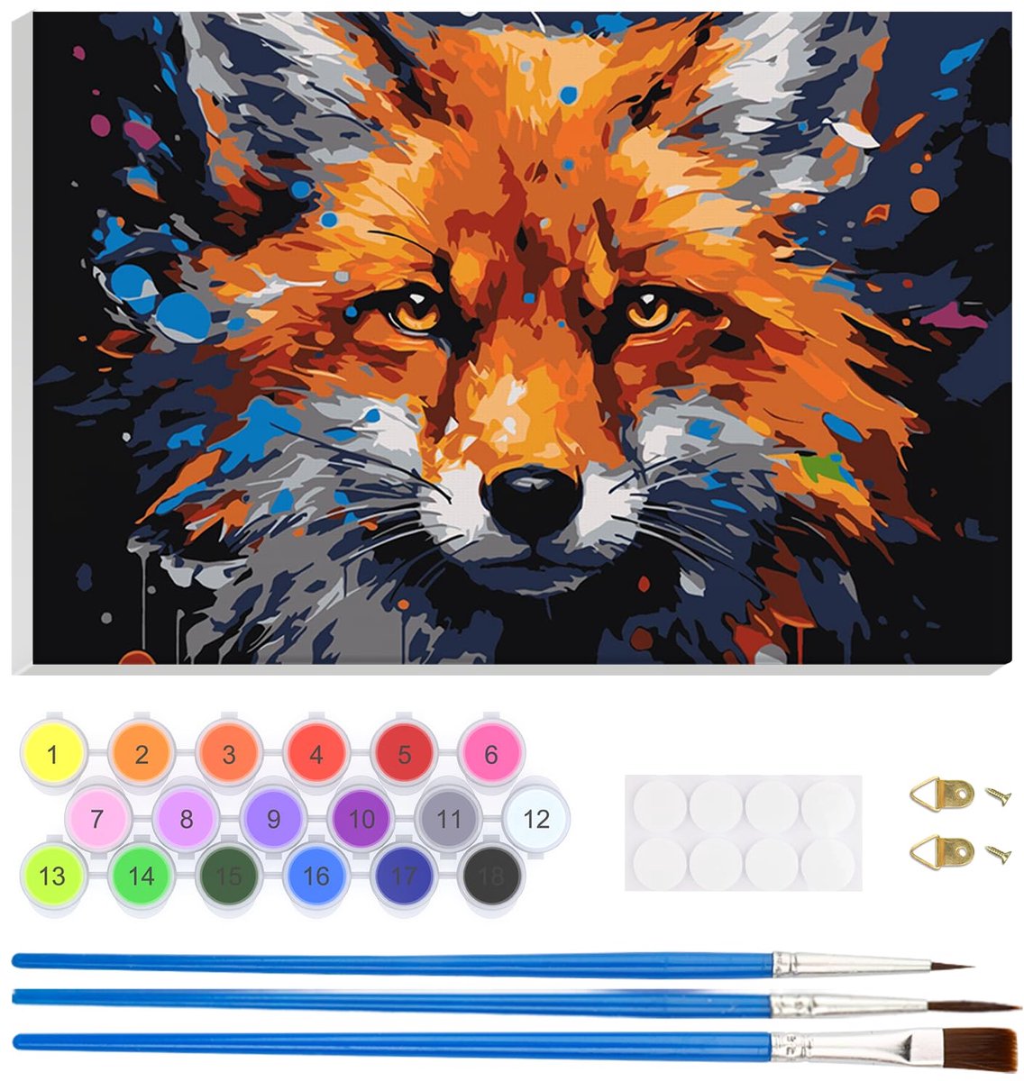 Schilderen op nummer vos - verf voor volwassenen - geschikt voor beginners - creatieve ontspanning - ShopVlot