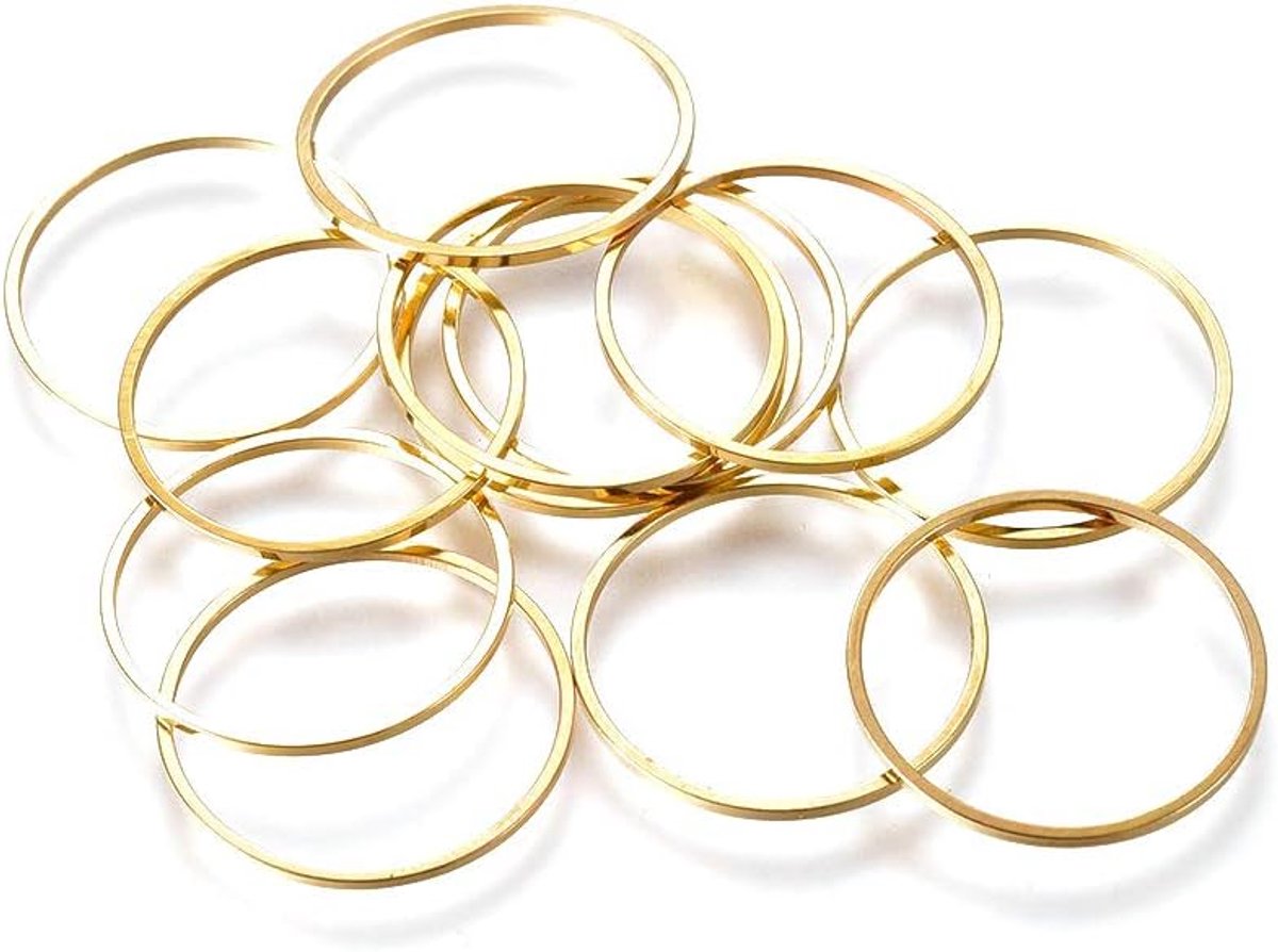 Charm connectors 20 mm - messing open bezel - duurzaam en kleurvast - perfect voor sieraden - ShopVlot