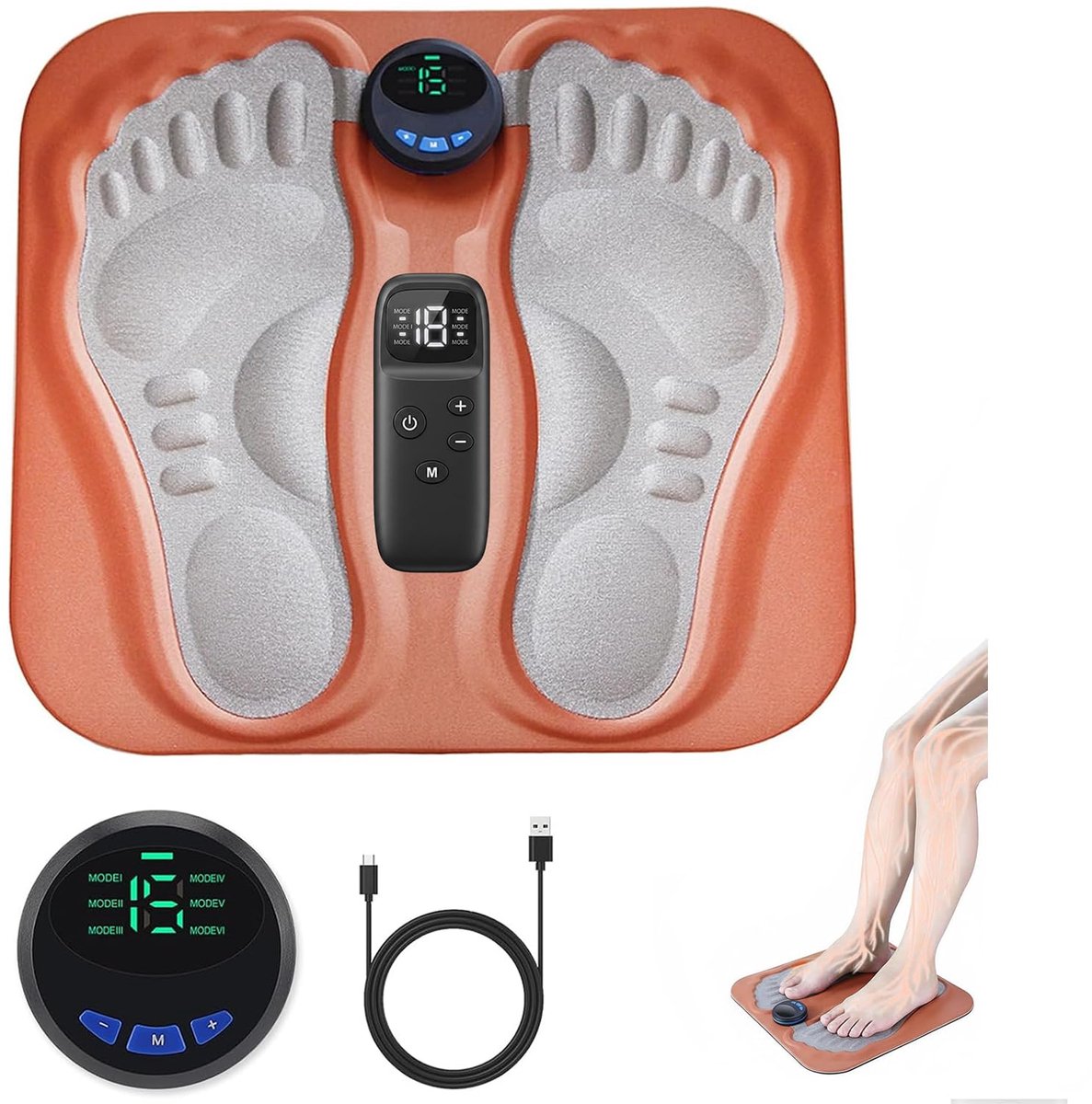 Voetmassageapparaat - Elektronisch - 6 Modi en 15 Frequenties - Verlicht Spierpijn - ShopVlot