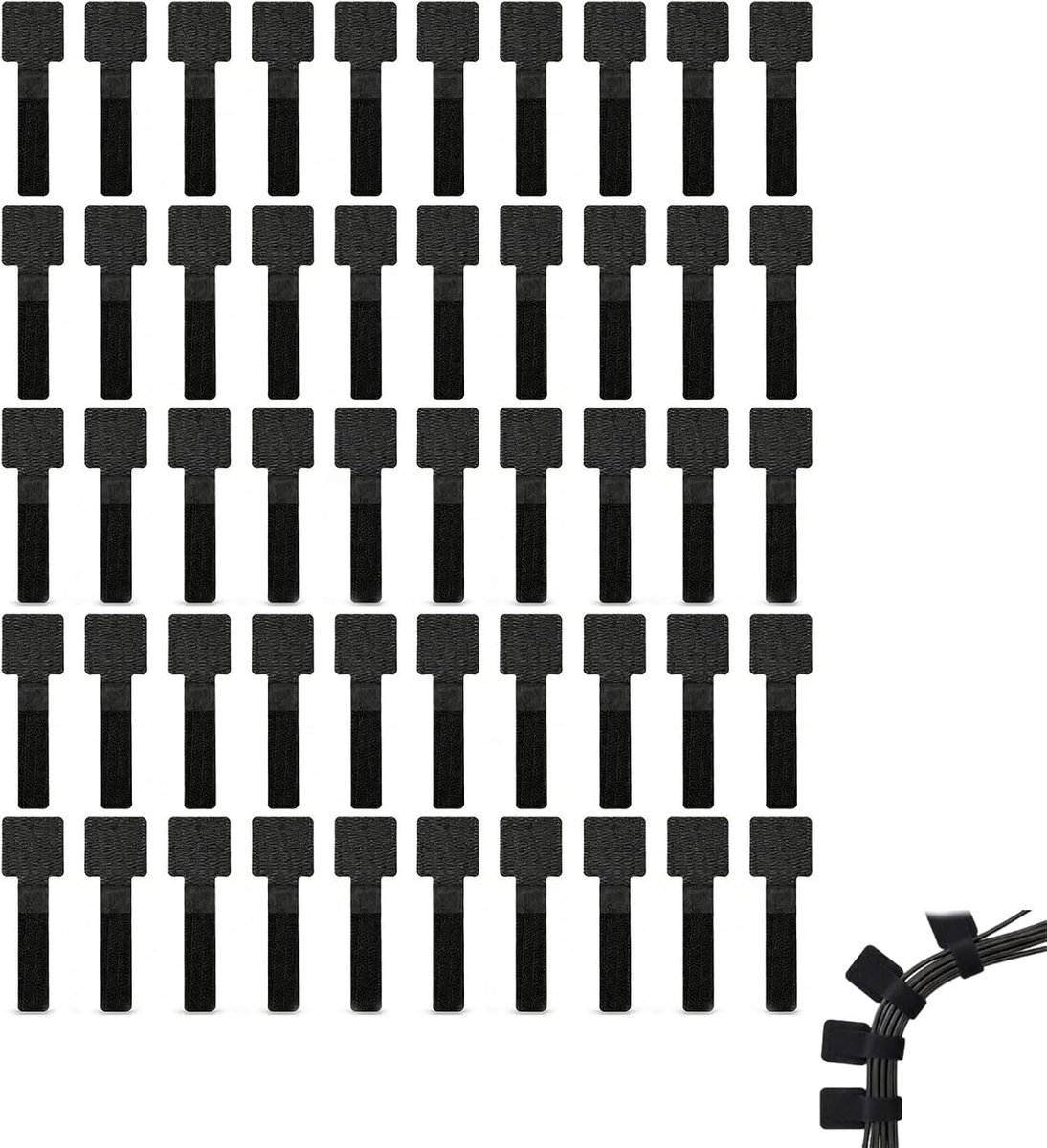 Zelfklevende kabelbinders 50 stuks - klittenbandsluiting - flexibel en praktisch - ideaal voor kabelbeheer - ShopVlot