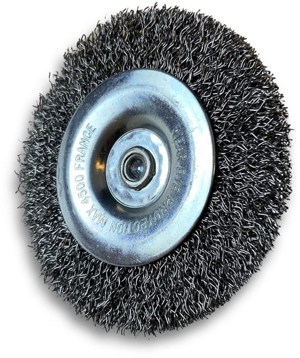 Ronde metalen borstels Ø 75 mm - set van 10 - harde staaldraad Ø 0,30 mm - ideaal voor reiniging en stripwerk - ShopVlot