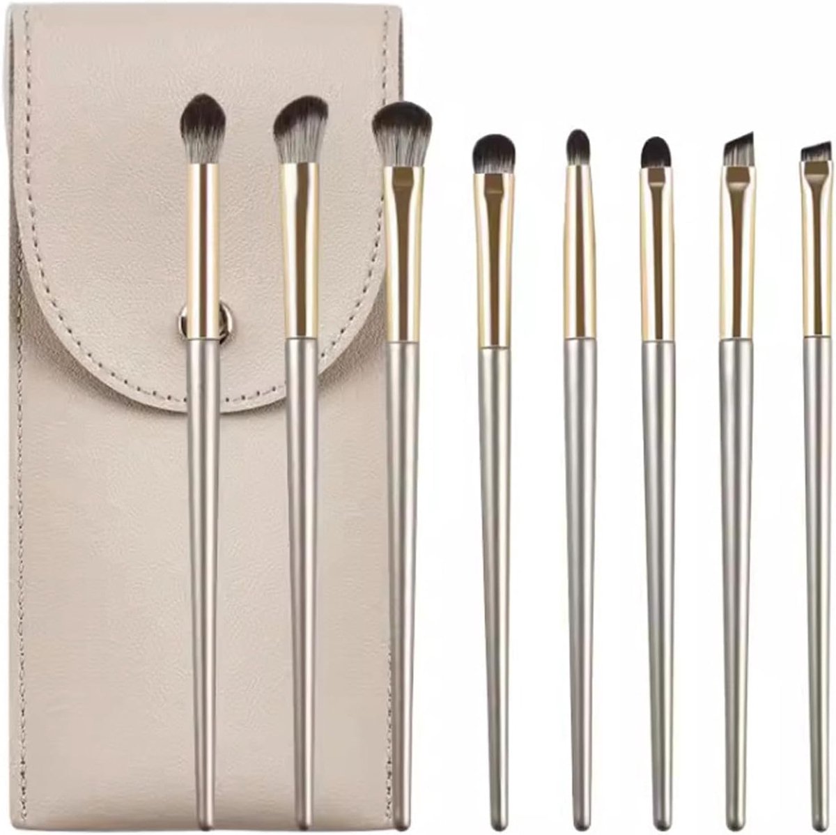 Makeup kwasten set 8 stuks - professionele cosmeticakwasten - met PU pouch - perfect voor oogmake-up - ShopVlot