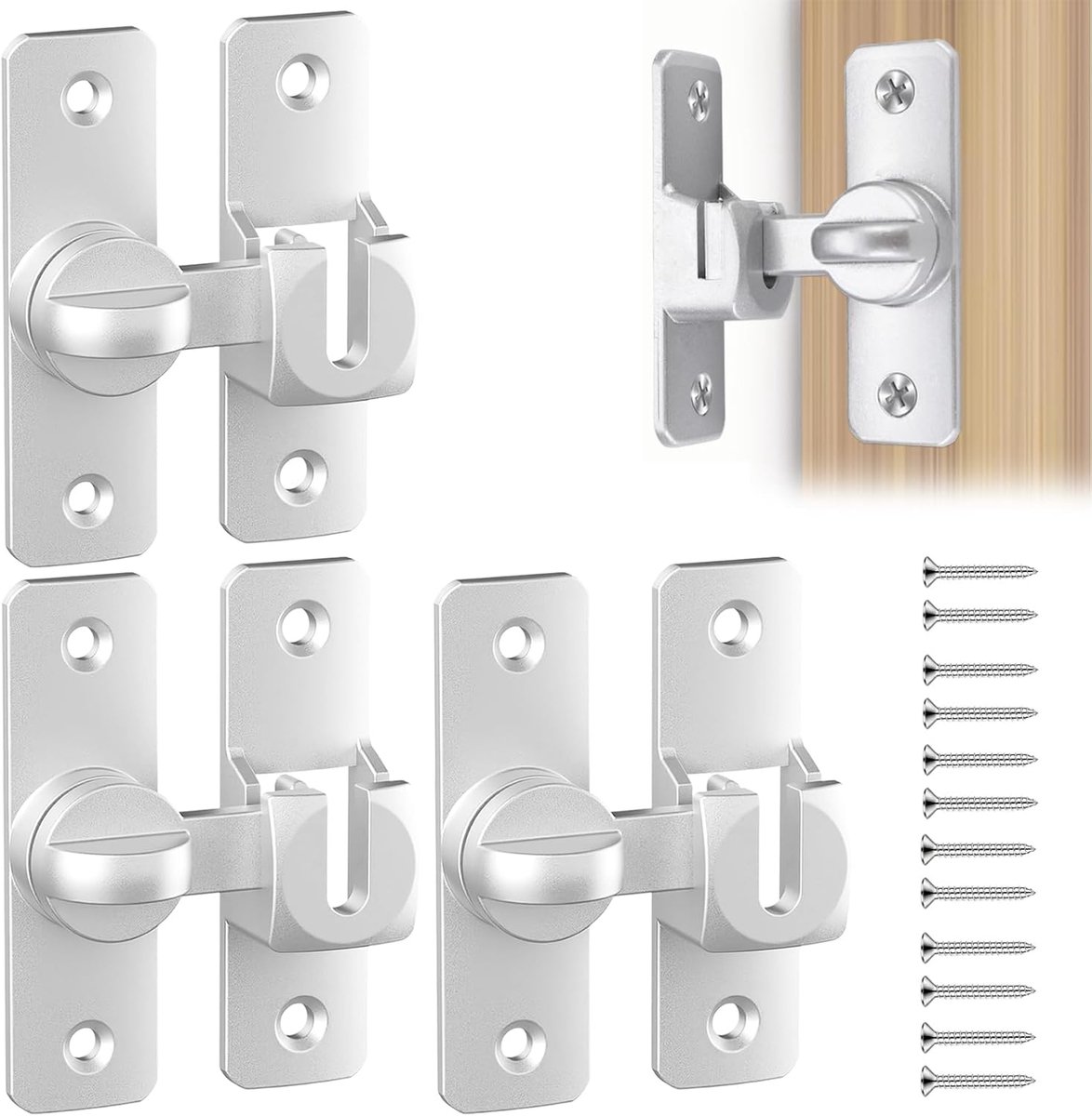 Schuifdeursloten - 90°/180° vergrendeling - aluminiumlegering - extra veiligheid voor huisdeuren - ShopVlot