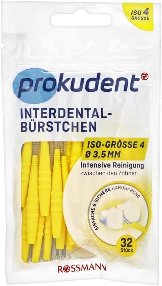 Interdentale borstels ISO 4 - Ø 3.5 mm - 32 stuks - intensieve reiniging tussen tanden - ShopVlot