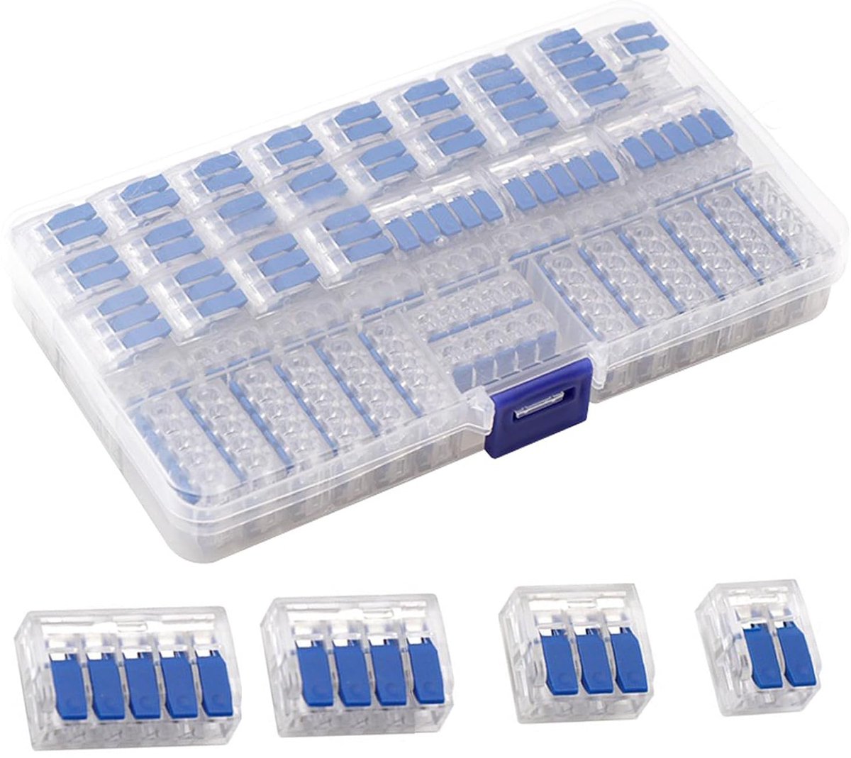 Kabelverbinder 90 stuks - Klinkklemmen - Insteekbare kabelklemmen - Ideaal voor flexibele kabels - ShopVlot
