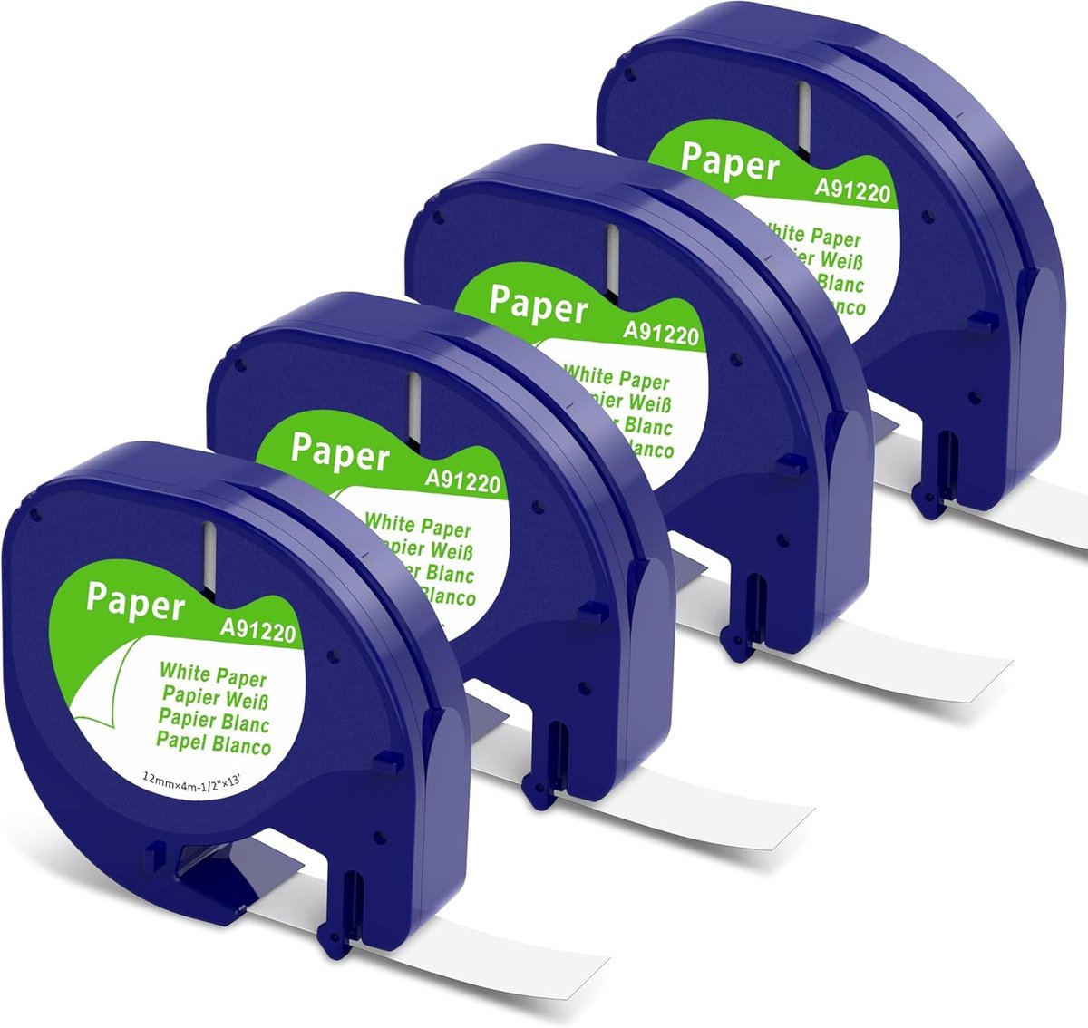 MarkField Compatible with Dymo Letratag Paper Tapes 12mm x 4m Label Tape 91220 S0721510 for LT-100H LT-100T XR XM - ShopVlot