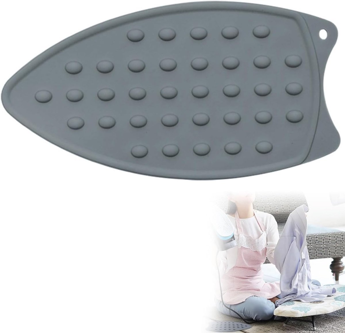 Silicone strijkmat - hittebestendig - grijs - beschermt kleding tegen brandplekken - SnelShoppen