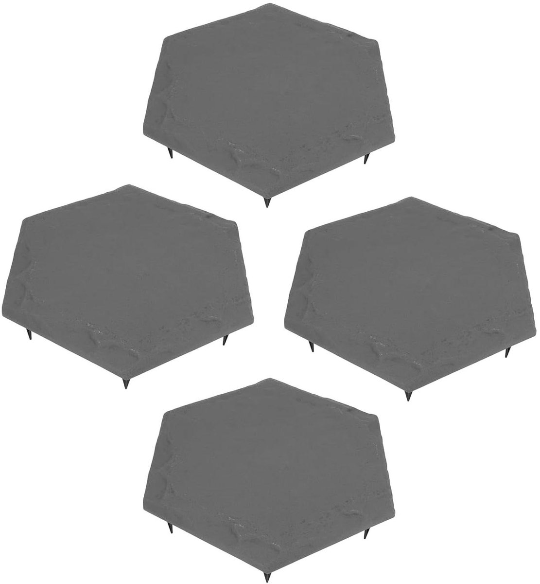 Stapstenen Tuinpad - Tuinpad Stenen - Tuin Decoratie - Weerbestendig Polypropyleen - 22 cm per steen - Grijs