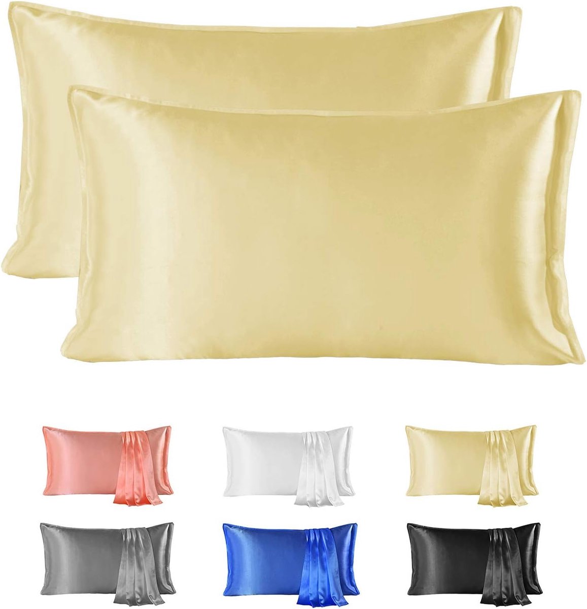 Slaapkussen 50x75cm - 22 momme zijde en katoen - hypoallergeen en ademend - beschermt haar en huid - SnelShoppen