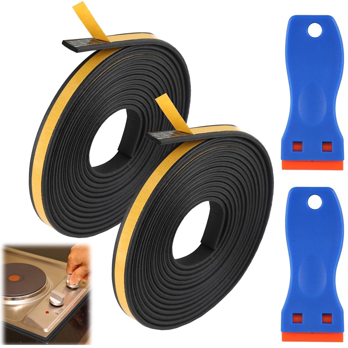 Sealing tape keramische kookplaat 3 m - EPDM cellrubber - set van 2 strips 9 mm - perfecte afdichting - SnelShoppen