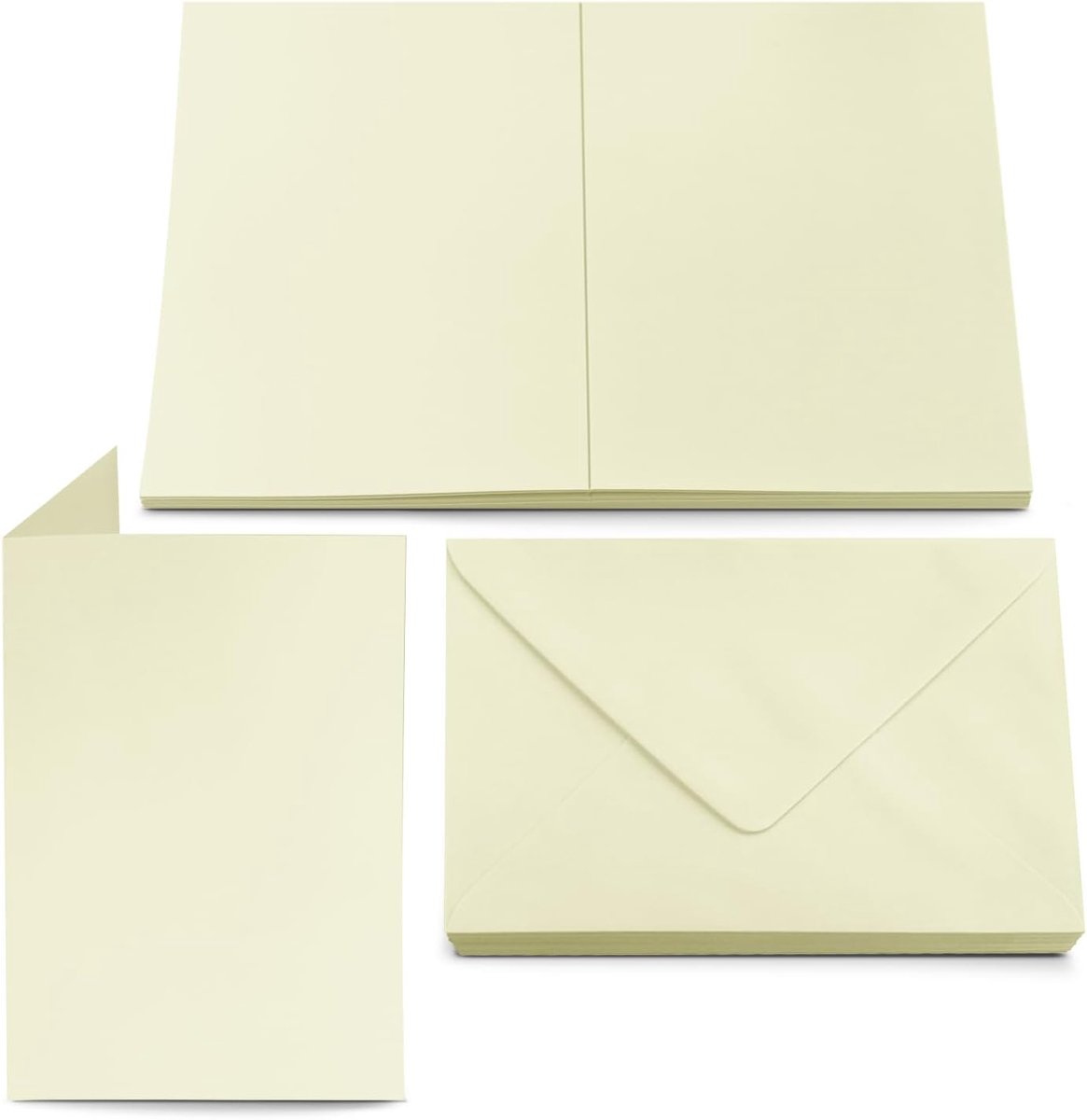 Dubbele kaarten B6 - Crème met enveloppen - Regenboogkleuren - Perfect voor uitnodigingen - SnelShoppen