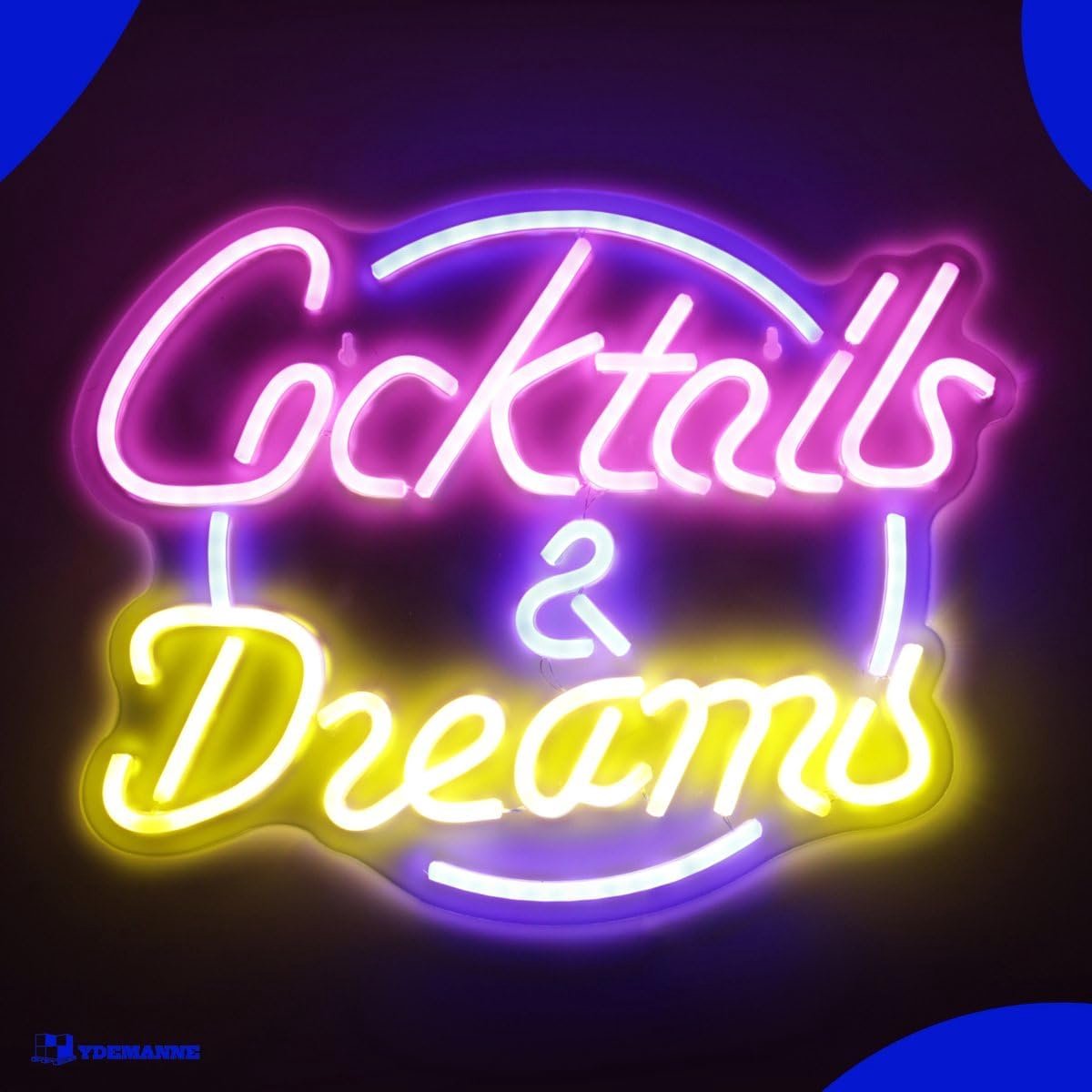 Neon lamp - Cocktails & Dreams - Inclusief ophanghaakjes - Uniek neonlicht - Creëer sfeer in elke ruimte - SnelShoppen
