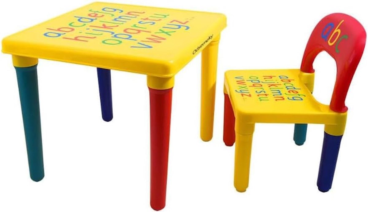 Alfabet Kindertafel met Stoel - Speeltafel - Kindertafel en stoeltjes - 1x Tafel en 1x Stoel voor kinderen