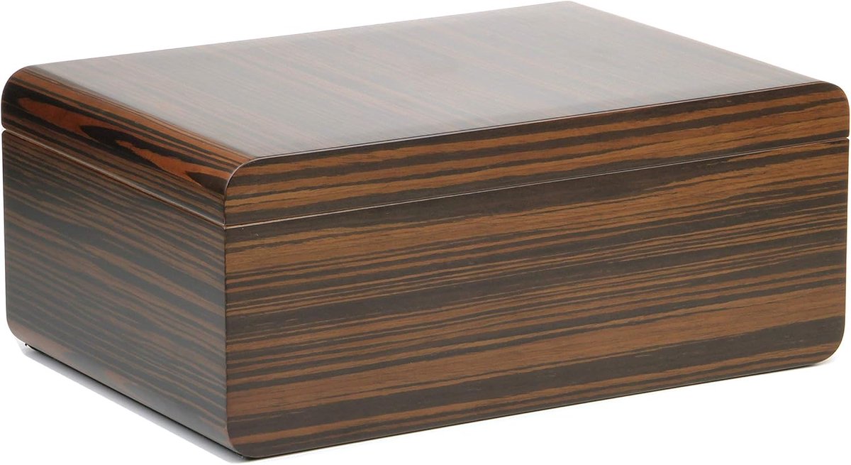 Adorini Humidor Novara L - Deluxe Sigarenopslag met haar-hygrometer en Deluxe luchtbevochtiger