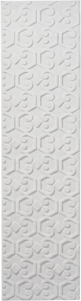 GANNETT - Vloerkleed - Lichtgrijs - 80 x 300 cm - Polyester