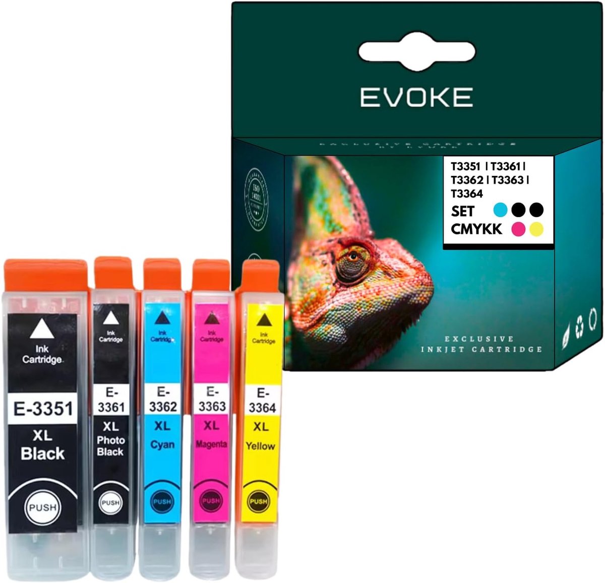 Inktset T3351 voor Epson - 75ml - CMYK PB Kit - Tot 4410 pagina's - SnelShoppen