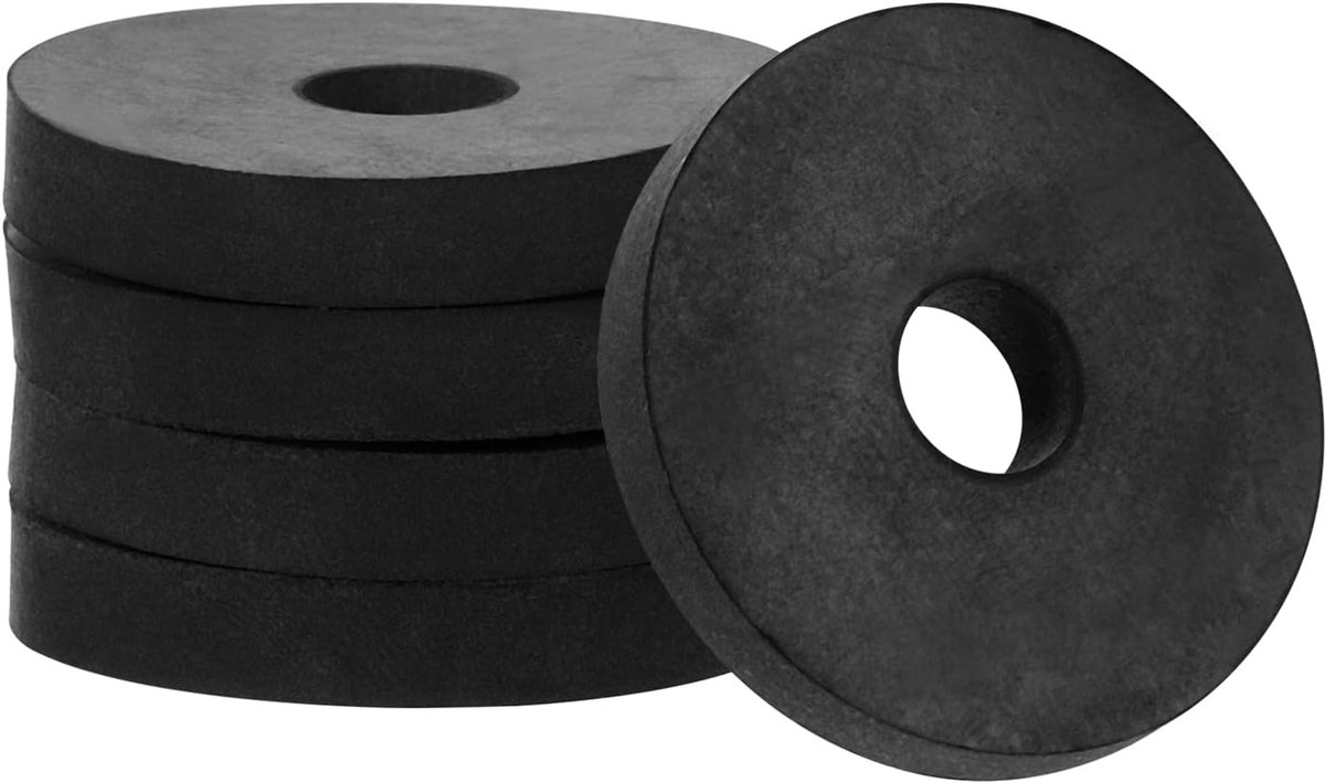 Platte rubberen afdichtingen, 10 stuks, 1-1/2 inch buitendiameter x 3/8 inch ID x 1/4 inch, dikke rubberen afstandhouder, multifunctionele sluitringen, anti-vibratie voor bouten, schroeven,
