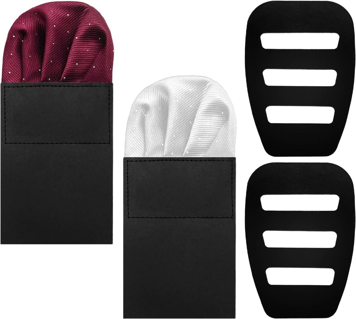Zakdoeken, 2 zakdoekhouders, herenkledingdoeken, eenvoudige zakdoeken, kledingaccessoires, bordeaux., M