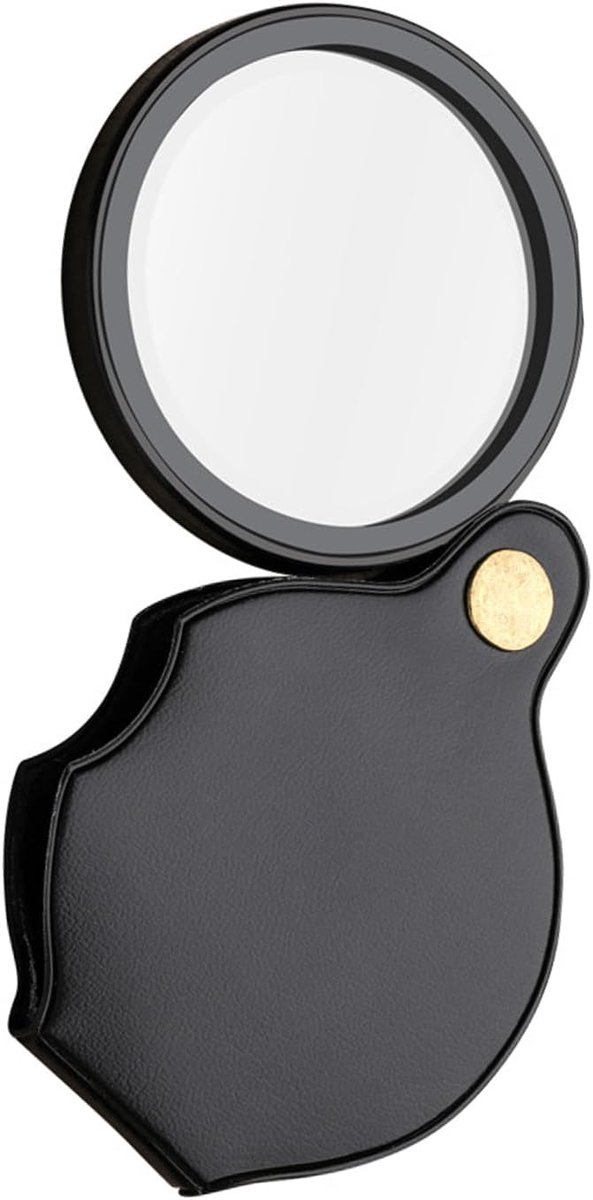 1 stuk mini loep klein, zakloep opvouwbaar, 10-voudige leesloep, draagbare loepen met, kleine loep van ABS+PU & glas, voor boeken, kranten, landkaarten