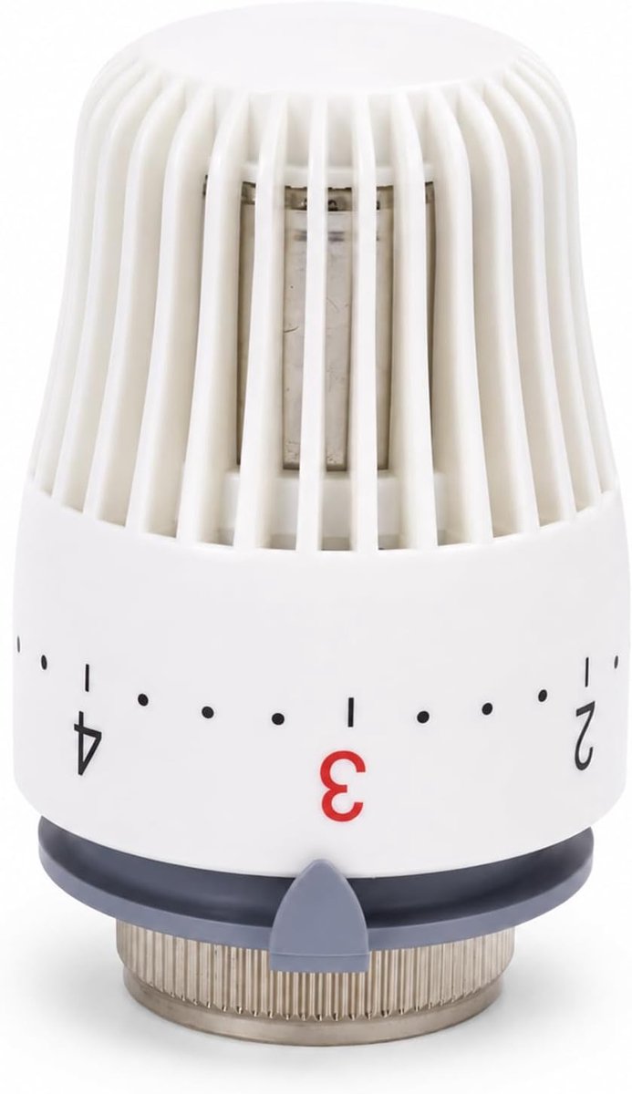 Radiatorthermostaat M30×1,5, 85 mm witte thermostaatkop met zachte afdichting, 80 °C, 16 MPa voor radiatoren en verwarmingsbuizen