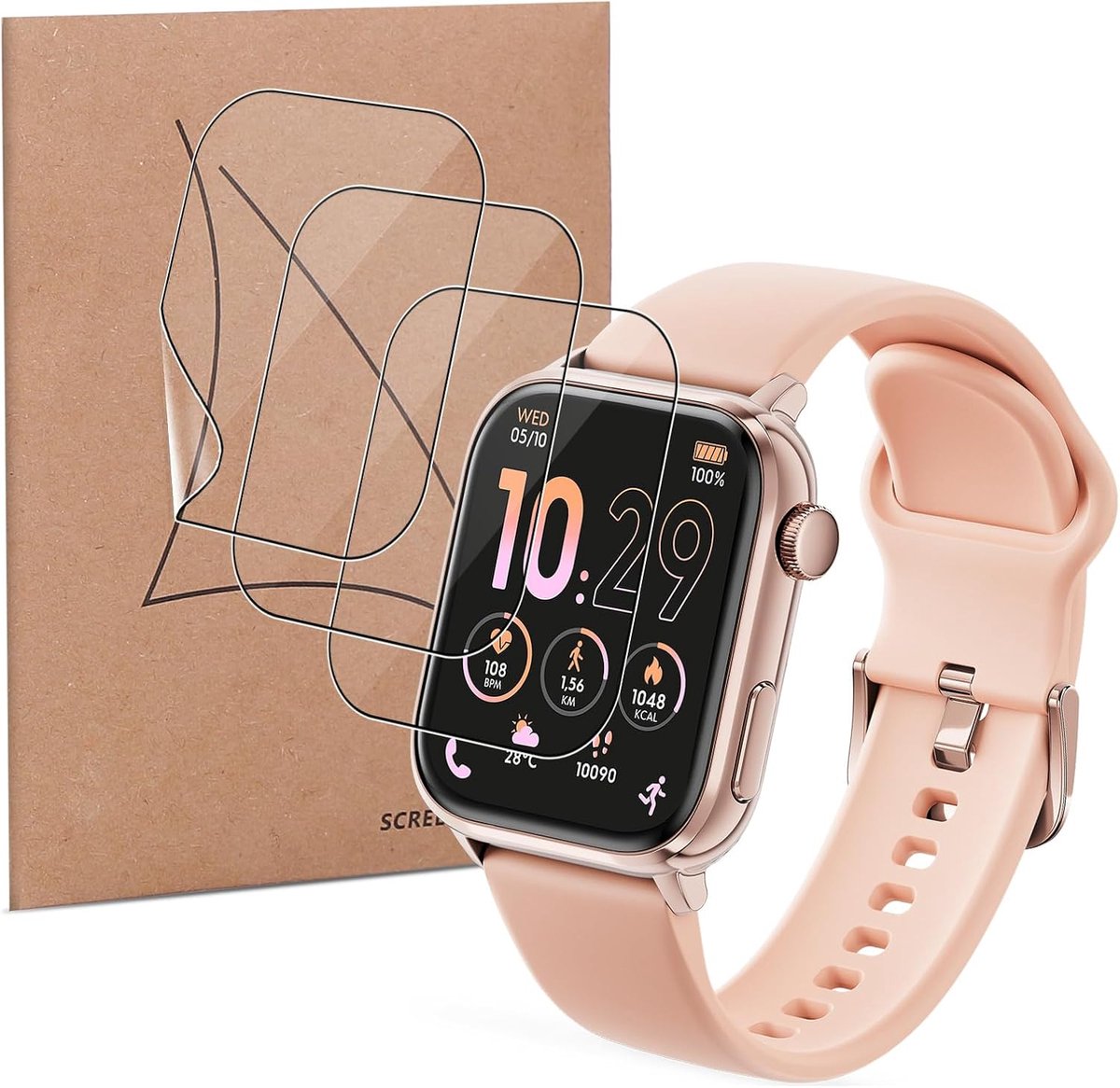Beschermfolie voor Ice-Watch Ice Smart 3.0 1,78 inch, HD anti-kras, flexibele zachte TPU-folie met montageframe, hoge gevoeligheid en luchtbelvrije displaybescherming, 3 stuks