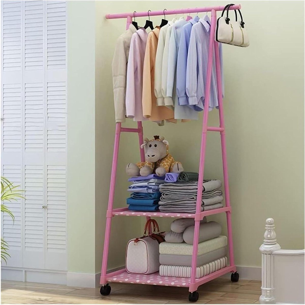 Kledingrek met Planken - Kapstok Garderoberek - Kleding Opbergen - Stevige Metalen Structuur - 63 x 165 x 216 cm