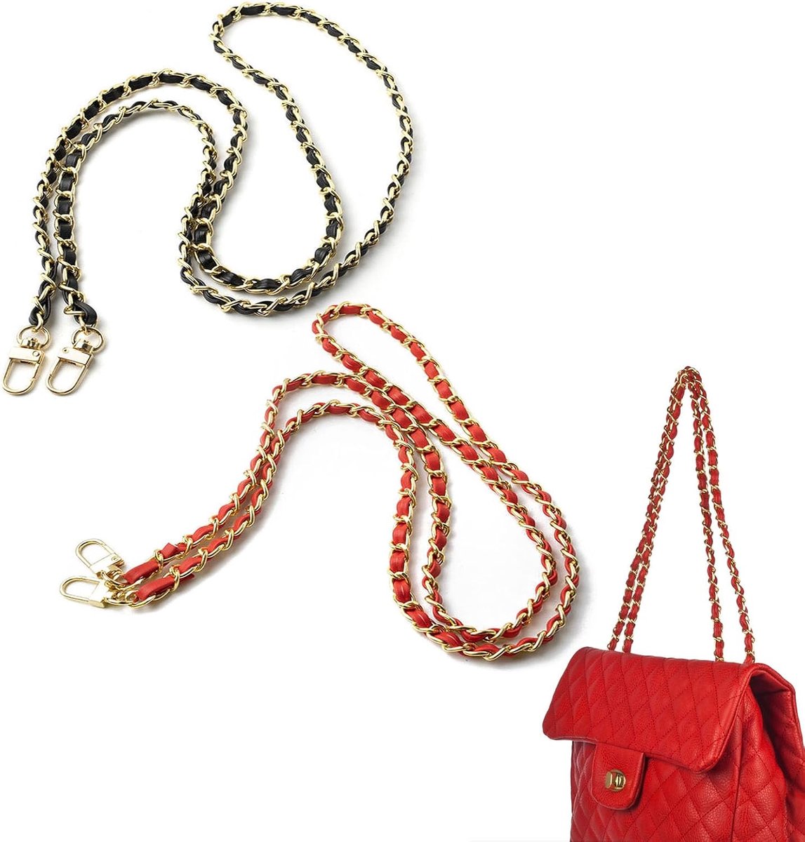 2 STKS Vervangende Ketting Voor Handtas, Metalen Kettingriemen Met 120 Cm, Voor Clutch Bag En Portemonnee